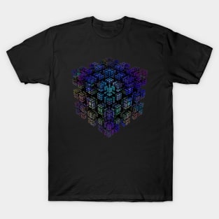 Rainbow Fractal Cube T-Shirt